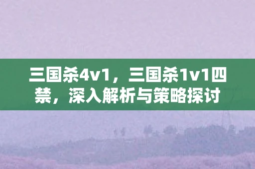 三国杀4v1,三国杀1v1四禁,深入解析与策略探讨 三国杀4v1,三国杀1v1四禁,深入解析与策略探讨