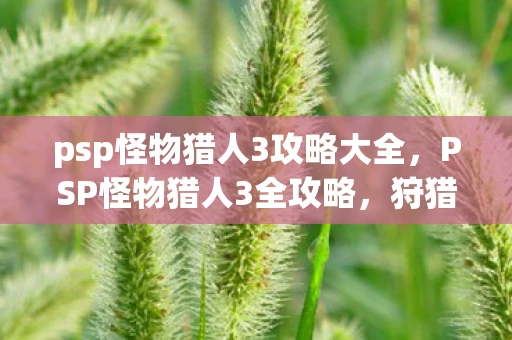 psp怪物猎人3攻略大全,PSP怪物猎人3全攻略,狩猎技巧 psp怪物猎人3攻略大全,PSP怪物猎人3全攻略,狩猎技巧