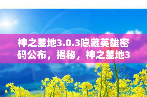 神之墓地3.0.3隐藏英雄密码公布，揭秘，神之墓地3.0.3版本隐藏英雄密码及游戏深度解析
