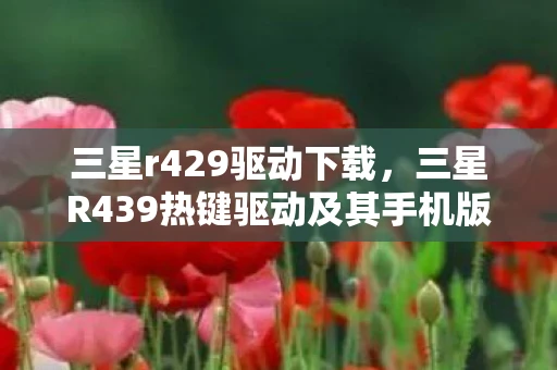 三星r429驱动下载，三星R439热键驱动及其手机版下载指南