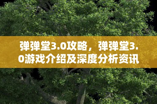 弹弹堂3.0攻略，弹弹堂3.0游戏介绍及深度分析资讯频道