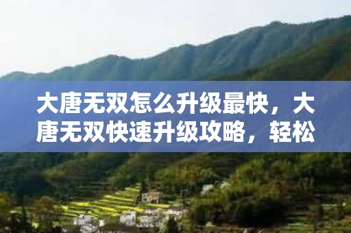 大唐无双怎么升级最快,大唐无双快速升级攻略,轻松提升你的等级 大唐无双怎么升级最快,大唐无双快速升级攻略,轻松提升你的等级