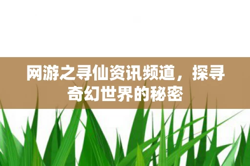 网游之寻仙资讯频道图片