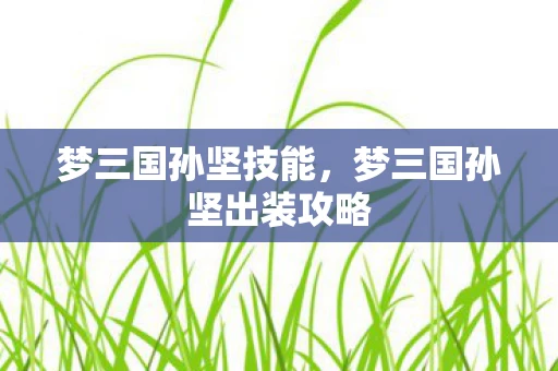 梦三国孙坚技能，梦三国孙坚出装攻略