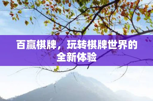 百赢棋牌,玩转棋牌世界的全新体验 百赢棋牌,玩转棋牌世界的全新体验
