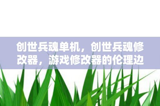 创世兵魂单机，创世兵魂修改器，游戏修改器的伦理边界与