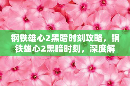 钢铁雄心2黑暗时刻攻略,钢铁雄心2黑暗时刻,深度解析与战略探讨 钢铁雄心2黑暗时刻攻略,钢铁雄心2黑暗时刻,深度解析与战略探讨