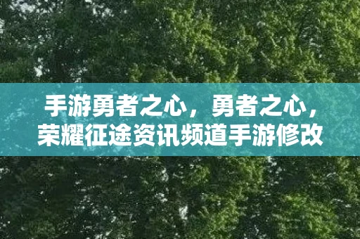 手游勇者之心，勇者之心，荣耀征途资讯频道手游修改攻略