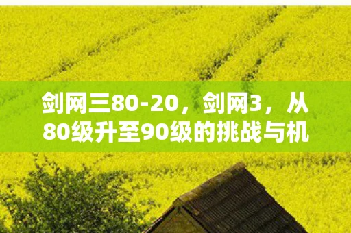 剑网三80-20，剑网3，从80级升至90级的挑战与机遇—交织之旅的深入解析