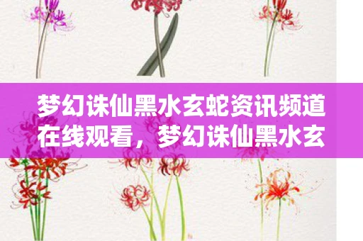 梦幻诛仙黑水玄蛇资讯频道在线观看，梦幻诛仙黑水玄蛇资讯频道，揭秘游戏中的神秘生物与精彩内容