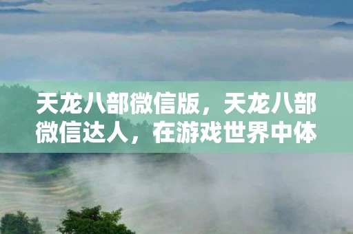 天龙八部微信版，天龙八部微信达人，在游戏世界中体验江湖风云