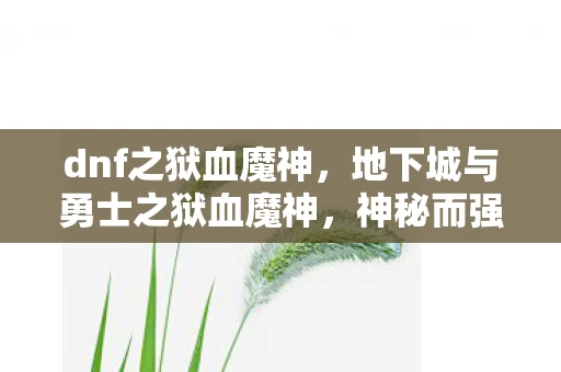 dnf之狱血魔神,地下城与勇士之狱血魔神,神秘而强大的战士揭秘 dnf之狱血魔神,地下城与勇士之狱血魔神,神秘而强大的战士揭秘