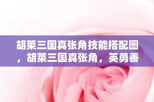 胡莱三国真张角技能搭配图,胡莱三国真张角,英勇善战的乱世英雄 胡莱三国真张角技能搭配图,胡莱三国真张角,英勇善战的乱世英雄