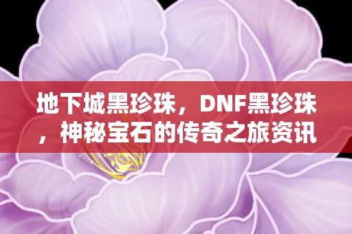 地下城黑珍珠，DNF黑珍珠，神秘宝石的传奇之旅资讯