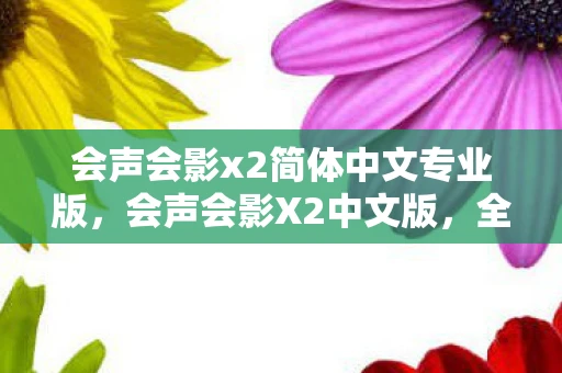 会声会影x2简体中文专业版,会声会影X2中文版,全面解析与深度体验 会声会影x2简体中文专业版,会声会影X2中文版,全面解析与深度体验