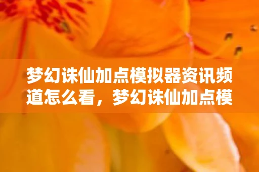梦幻诛仙加点模拟器资讯频道怎么看，梦幻诛仙加点模拟器资讯频道，助力你成为游戏中的强者！