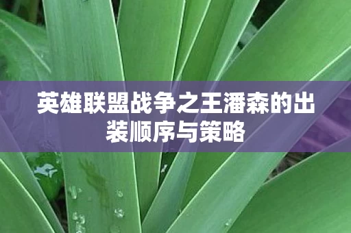 英雄联盟战争之王潘森的出装顺序与策略图片