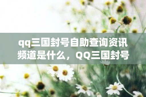 qq三国封号自助查询资讯频道是什么，QQ三国封号自助查询系统全新上线，轻松解决账号问题