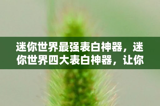 迷你世界最强表白神器，迷你世界四大表白神器，让你在游戏中轻松表达爱意