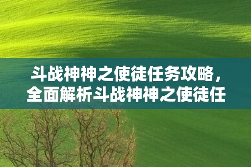 全面解析斗战神神之使徒任务图片