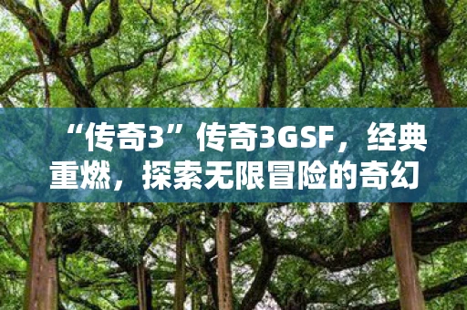 “传奇3”传奇3GSF,经典重燃,探索无限冒险的奇幻世界 “传奇3”传奇3GSF,经典重燃,探索无限冒险的奇幻世界
