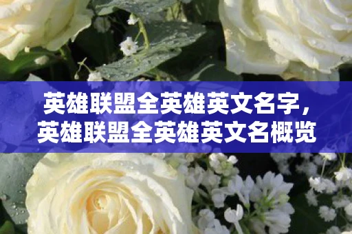 英雄联盟全英雄英文名字,英雄联盟全英雄英文名概览 英雄联盟全英雄英文名字,英雄联盟全英雄英文名概览