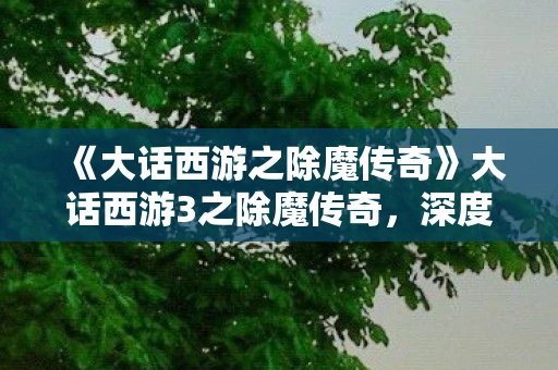 《大话西游之除魔传奇》大话西游3之除魔传奇,深度解析与探讨 《大话西游之除魔传奇》大话西游3之除魔传奇,深度解析与探讨