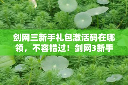 剑网三新手礼包激活码在哪领,不容错过!剑网3新手卡大礼包等你来领 剑网三新手礼包激活码在哪领,不容错过!剑网3新手卡大礼包等你来领