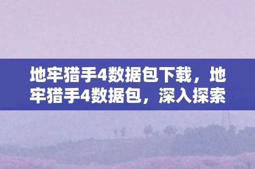 地牢猎手4数据包下载，地牢猎手4数据包，深入探索与无尽战斗的魅力