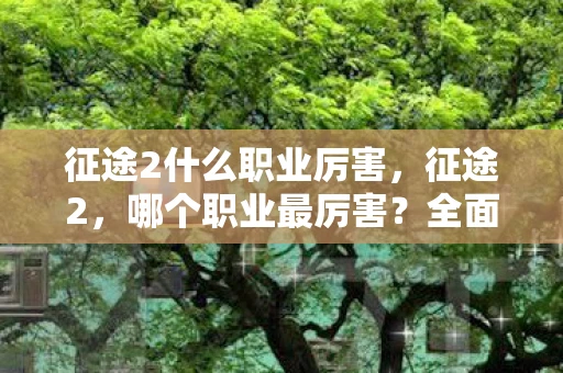征途2什么职业厉害,征途2,哪个职业最厉害?全面解析与资讯 征途2什么职业厉害,征途2,哪个职业最厉害?全面解析与资讯