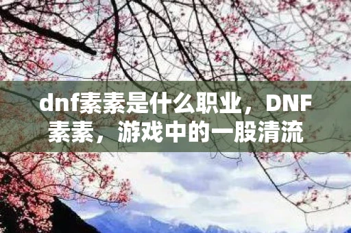 dnf素素是什么职业,DNF素素,游戏中的一股清流 dnf素素是什么职业,DNF素素,游戏中的一股清流