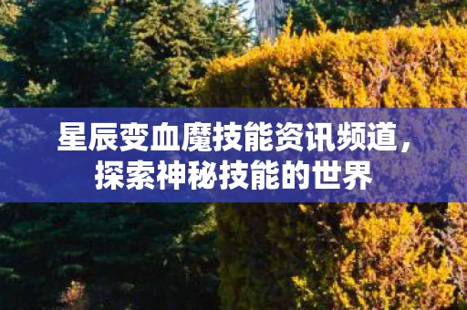 星辰变血魔技能资讯频道图片