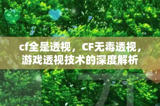 cf全是透视,CF无毒透视,游戏透视技术的深度解析 cf全是透视,CF无毒透视,游戏透视技术的深度解析