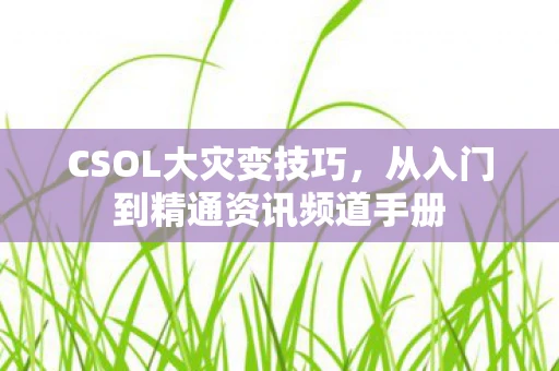 CSOL大灾变技巧,从入门到精通资讯频道手册 CSOL大灾变技巧,从入门到精通资讯频道手册