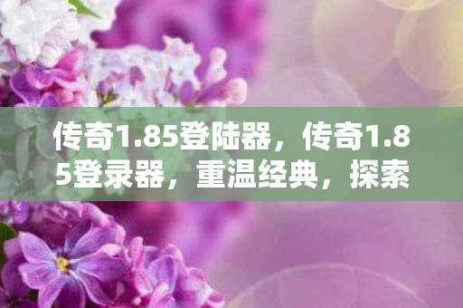 传奇1.85登陆器，传奇1.85登录器，重温经典，探索未知