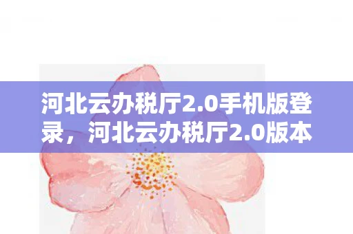 河北云办税厅2.0手机版登录，河北云办税厅2.0版本下载及功能详解