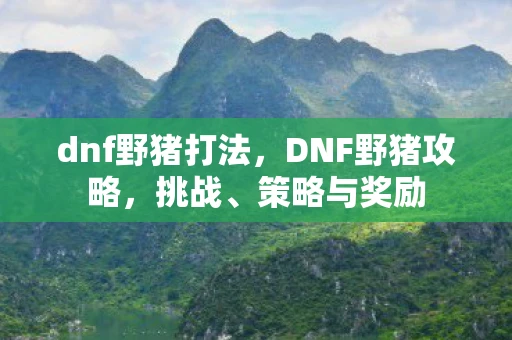 dnf野猪打法，DNF野猪攻略，挑战、策略与奖励