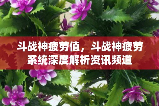 斗战神疲劳值,斗战神疲劳系统深度解析资讯频道 斗战神疲劳值,斗战神疲劳系统深度解析资讯频道