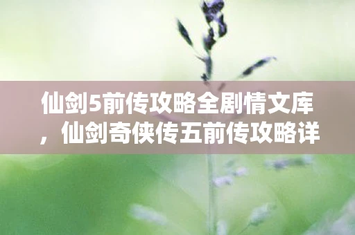 仙剑5前传攻略全剧情文库,仙剑奇侠传五前传攻略详解资讯频道 仙剑5前传攻略全剧情文库,仙剑奇侠传五前传攻略详解资讯频道