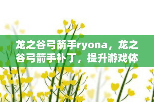 龙之谷弓箭手ryona,龙之谷弓箭手补丁,提升游戏体验的关键一步 龙之谷弓箭手ryona,龙之谷弓箭手补丁,提升游戏体验的关键一步