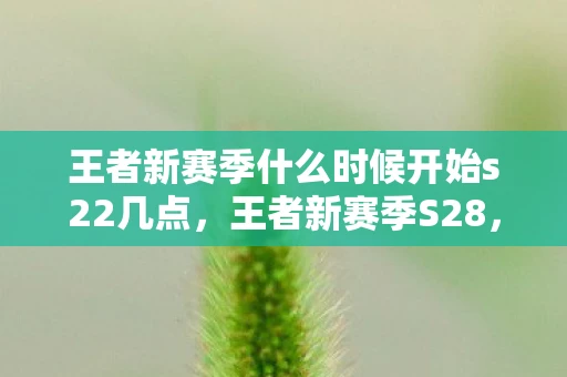 王者新赛季什么时候开始s22几点，王者新赛季S28，全新征程开启，你准备好了吗？