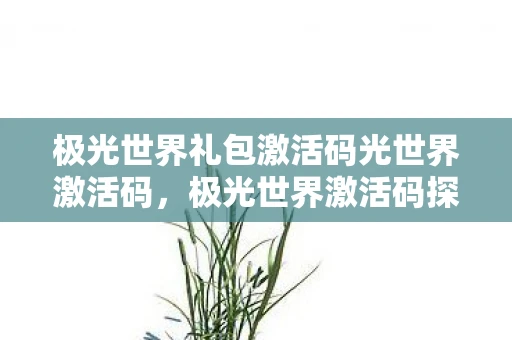 极光世界礼包激活码光世界激活码,极光世界激活码探寻神秘之光,激活你的游戏奇幻之旅 极光世界礼包激活码光世界激活码,极光世界激活码探寻神秘之光,激活你的游戏奇幻之旅