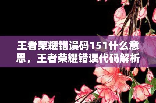 王者荣耀错误码151什么意思,王者荣耀错误代码解析与游戏内容探讨,以错误代码154140677为例 王者荣耀错误码151什么意思,王者荣耀错误代码解析与游戏内容探讨,以错误代码154140677为例