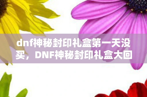 dnf神秘封印礼盒第一天没买，DNF神秘封印礼盒大回馈，探索未知