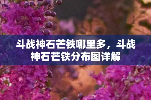 斗战神石芒铁哪里多,斗战神石芒铁分布图详解 斗战神石芒铁哪里多,斗战神石芒铁分布图详解