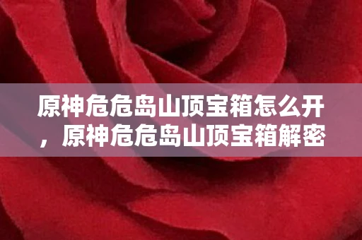 原神危危岛山顶宝箱怎么开,原神危危岛山顶宝箱解密攻略 原神危危岛山顶宝箱怎么开,原神危危岛山顶宝箱解密攻略