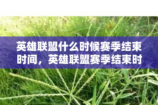 英雄联盟什么时候赛季结束时间，英雄联盟赛季结束时间揭晓，准备好迎接新赛季的挑战！