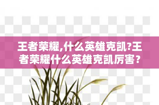 王者荣耀,什么英雄克凯?王者荣耀什么英雄克凯厉害?王者荣耀,克制凯的最佳英雄选择 王者荣耀,什么英雄克凯?王者荣耀什么英雄克凯厉害?王者荣耀,克制凯的最佳英雄选择