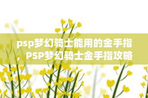 psp梦幻骑士能用的金手指,PSP梦幻骑士金手指攻略,游戏魅力与金手指秘籍 psp梦幻骑士能用的金手指,PSP梦幻骑士金手指攻略,游戏魅力与金手指秘籍