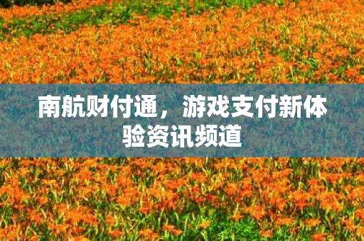 游戏支付新体验资讯频道图片